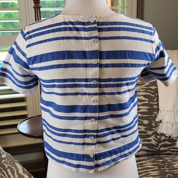 Levi's Blue and White Striped Top Size XS - Picture 4 of 11